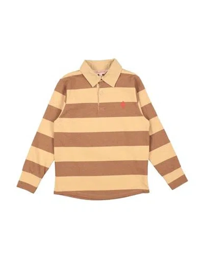 The Animals Observatory Babies'  Toddler Boy Polo Shirt Sand Size 6 Cotton In Brown