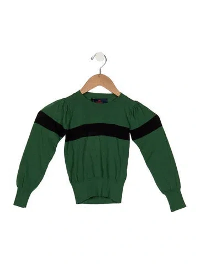 Pre-owned The Animals Observatory Babies' Toddler Girls Solid Long Sleeve Sweater W/tags In Green