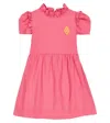 The Animals Observatory Kleid Tortoise Aus Baumwolle Und Leinen In Pink Logo