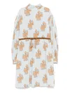 The Animals Observatory Tortoise Horse-print Ruffle Neck Midi Dress In Multi