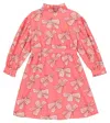 The Animals Observatory Tortoise Printed Cotton And Linen Dress In Pink Butterfly