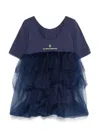 The Animals Observatory Tulle-detail Dress Set In Blue