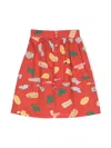 The Animals Observatory Turkey Graphic-print Skirt In Red