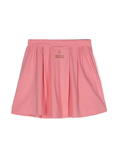 The Animals Observatory Kids' Turkey Logo-embroidered Mini Skirt In Pink