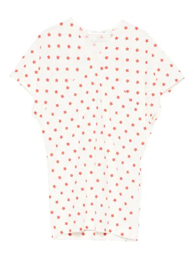 The Animals Observatory Kids' Walrus Star-print Dress In Neutral