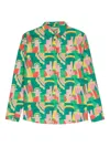 The Animals Observatory Wolf Abstract-print Shirt In Green