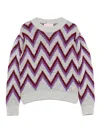 The Animals Observatory Zigzag Motif Sweater In Multi