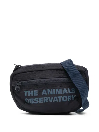 The Animals Observatory Kids' Zip Shoulder Bag In Blue