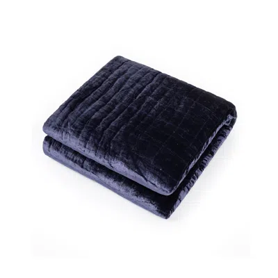 The Annam House Hand Quilt Throw - Midnight Blue