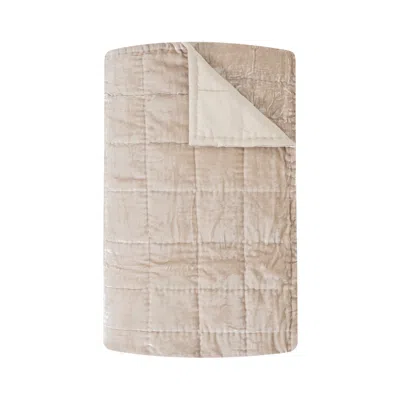 The Annam House Hand Stitched Throw - Cool Grey