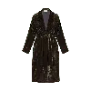 The Annam House Women's Velvet Piped Long Robe With Belt - Mocha Brown In Brown