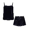 The Annam House Women's Velvet Short Pyjamas Set - Blue In Blue