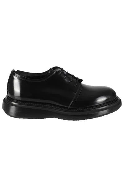 The Antipode Brushed Leather Derby Shoes With Tone-on-tone Laces In Black