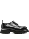 The Antipode Leather Lace-up Platform Shoes In Blue