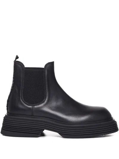 The Antipode Elastic-panel Platform Chelsea Boots In Black