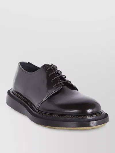 The Antipode Leather Derby Shoes In Black