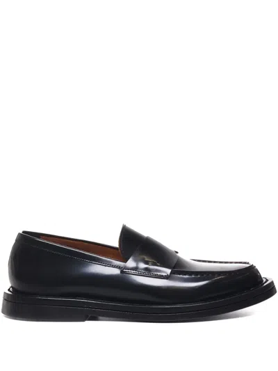 The Antipode Polished Leather Loafers In Black
