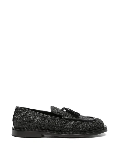 The Antipode Tassel-detail Raffia Loafers In Black