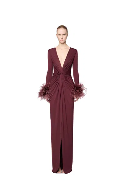 The Archivia Amber Ares Bordeaux Dress In Red