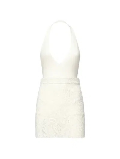 The Archivia Eira Bodysuit And Mini Skirt Set In White