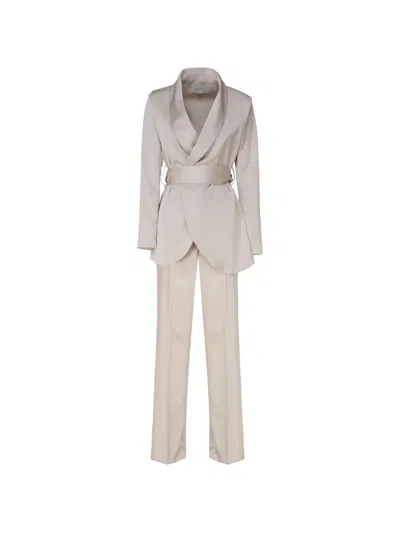 The Archivia Iris Belted Suit In Neutral