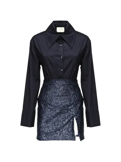 The Archivia Liv Shirt And Skirt Set In Blue