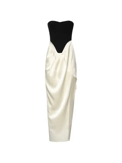 The Archivia New Etere Bustier-bodice Slit Dress In Multi