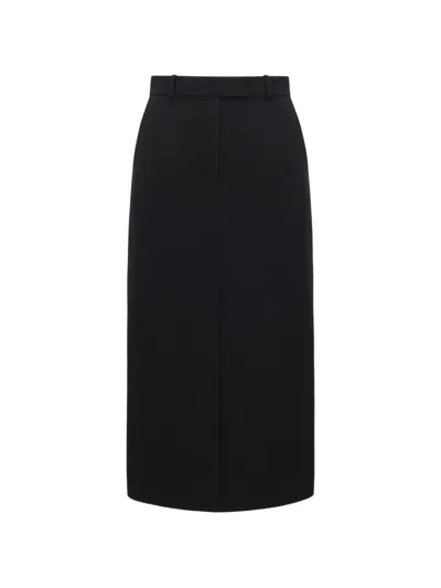 The Arkow Anastasia Belt-loops Midi Skirt In Black