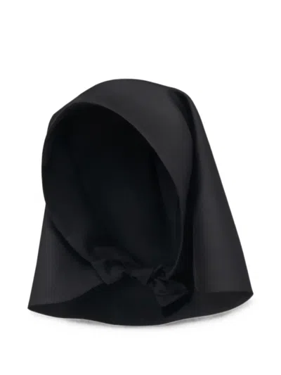 The Arkow Eva Virgin Wool Headscarf In Black