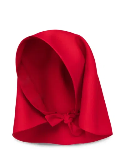 The Arkow Eva Wool Headscarf In Red