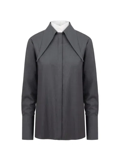 The Arkow Grace Pointed-collar Shirt In Gray