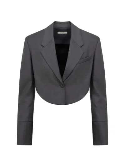 The Arkow Kate Cropped Blazer In Gray