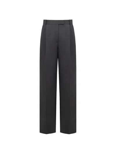The Arkow Kate Pleated Wide-leg Trousers In Black