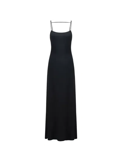 The Arkow Laura Open-back Crepe Maxi Dress In Black