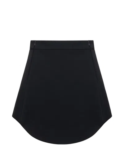 The Arkow Rose Curved-hem Mini Skirt In Black