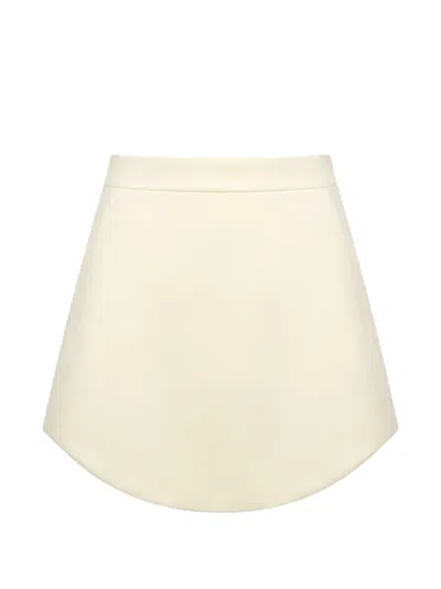 The Arkow Rose Curved-hem Mini Skirt In Neutral