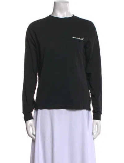 Pre-owned The Arrivals Graphic Print Crew Neck Sweatshirt In Black