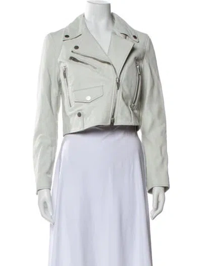 Pre-owned The Arrivals Lamb Leather Biker Jacket In Blue