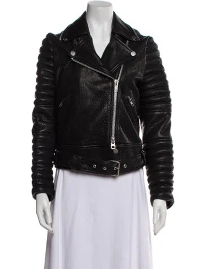 Pre-owned The Arrivals Lamb Leather Jacket In Black