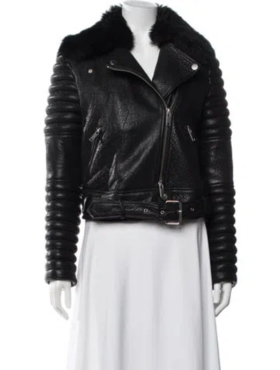 Pre-owned The Arrivals Lambskin Biker Jacket In Black