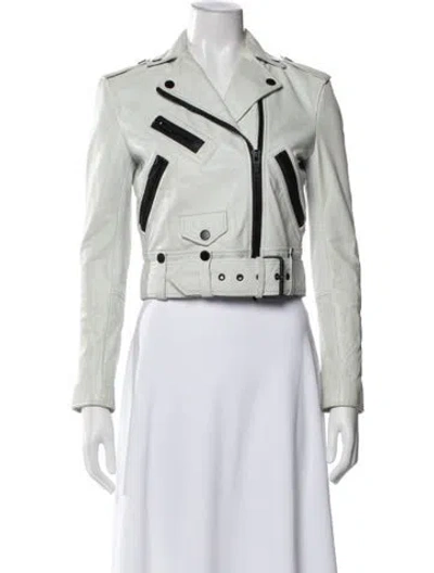 Pre-owned The Arrivals Lambskin Biker Jacket In Green