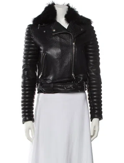 Pre-owned The Arrivals Lambskin Fur Jacket In Black