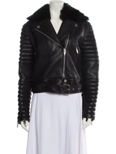 Pre-owned The Arrivals Lambskin Fur Jacket W/ Tags In Black