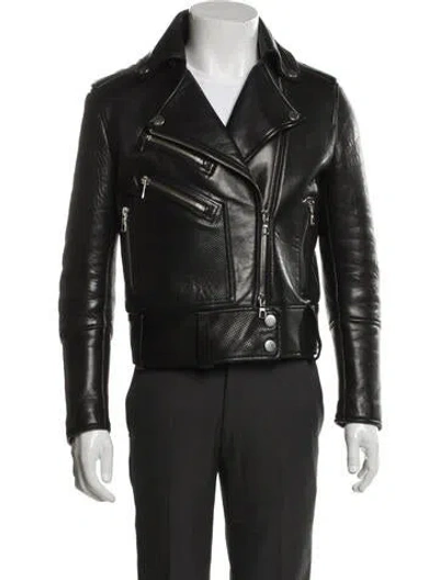 Pre-owned The Arrivals Lambskin Moto Jacket In Black