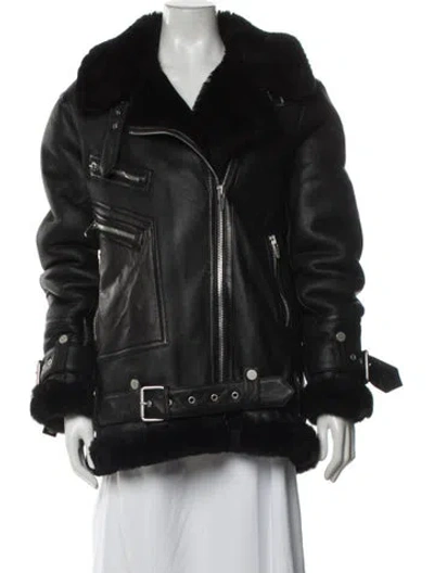 Pre-owned The Arrivals Leather Biker Jacket In Black