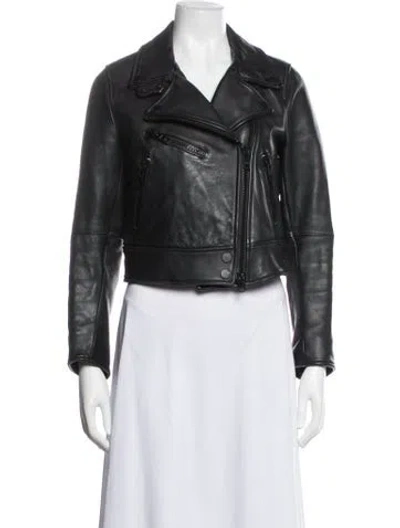 Pre-owned The Arrivals Leather Biker Jacket In Multicolor