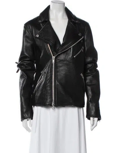 Pre-owned The Arrivals Leather Coat In Black