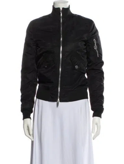 Pre-owned The Arrivals Nylon Bomber Jacket In Black