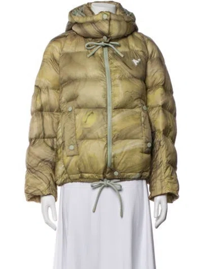 Pre-owned The Arrivals Patterned Down Jacket W/ Tags In Green