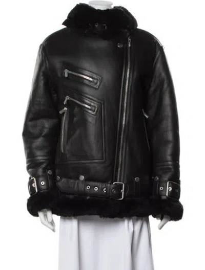Pre-owned The Arrivals Shearling Coat In Black